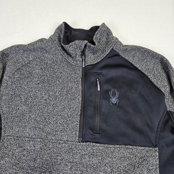 Spyder Gait Men 1/2 Zip Sweater Jacket XXL Gray Black Knit Outdoor Fleece 229518 - Picture 6 of 15